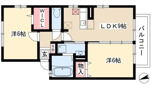 グランディール B【201号室】の間取り