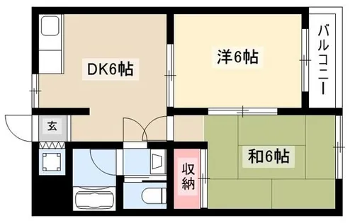 グリーンハウススズキ A棟【202号室】の間取り