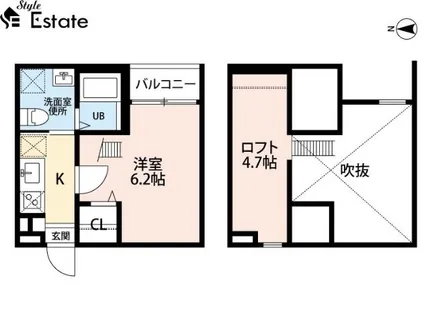 アオアクア稲上町【1階】の間取り