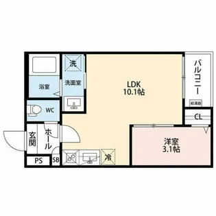 GRANDBLUE haruta Ⅰ【302号室】の間取り