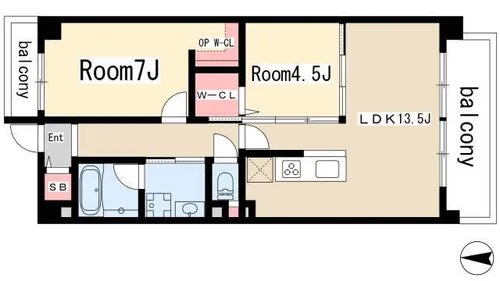 ルミエール鳴子北【303号室】の間取り