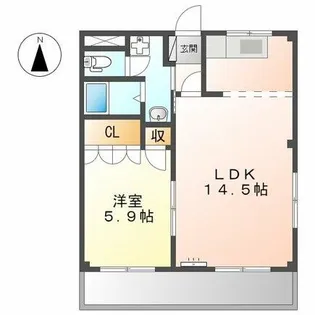 ホワイトハウス草間【101号室】の間取り