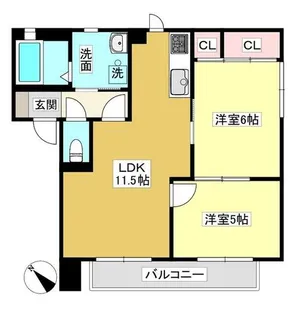 ベルパーク丸山D棟【1階】の間取り