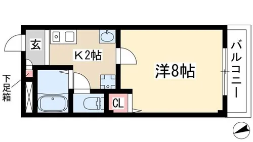 ベル・ロイヤル島田が丘【202号室】の間取り