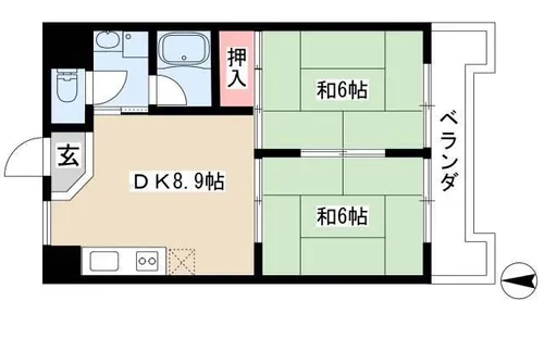 日宝レスカール一番町【9階】の間取り