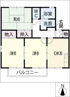 レイクサイドパレスB棟【2階】の間取り