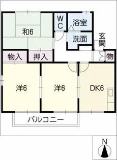 レイクサイドパレスB棟【2階】の間取り