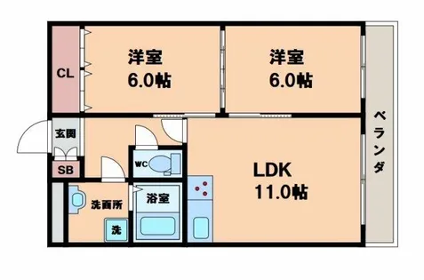 有馬パレス阿倍野【8階】の間取り