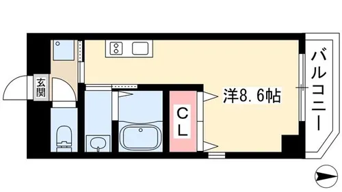 パレット駅西【205号室】の間取り