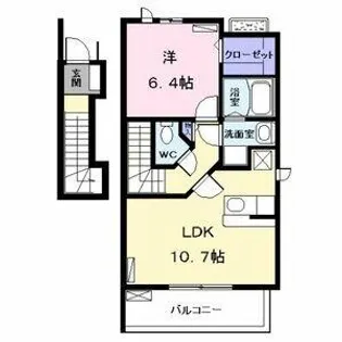 エクセントレア高畑南 弐番館【201号室】の間取り