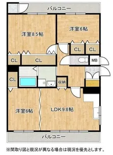 医生ヶ丘エストリル【303号室】の間取り