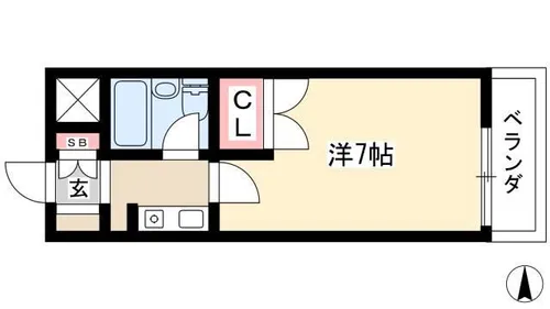 OMレジデンス名西【7階】の間取り