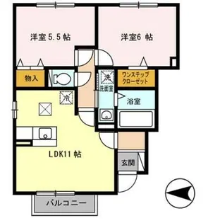 オークス中島【1階】の間取り
