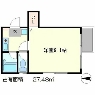リバーパレス高野【1階】の間取り