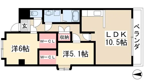 第二アンドービル【101号室】の間取り