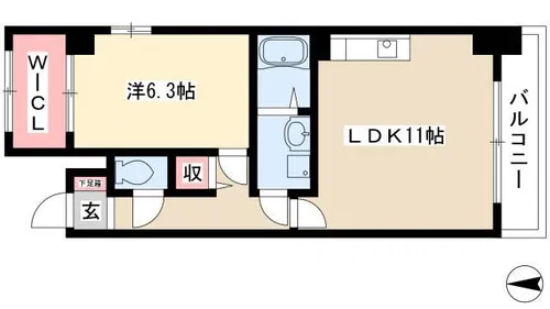 カーサAN【206号室】の間取り