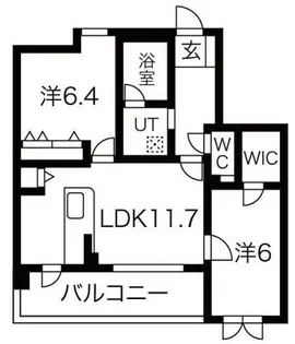 ハッピーコート飾磨【2階】の間取り