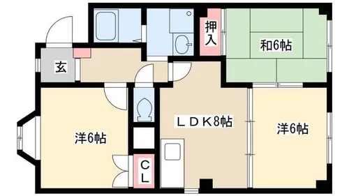 グリーンベル【203号室】の間取り