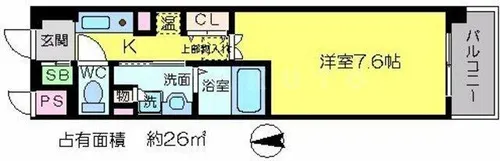 インベスト京都白川【6階】の間取り