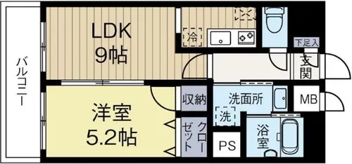 イルマーレ博多【7階】の間取り