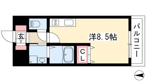 ラ・ヴィ・アン・ローズ【908号室】の間取り