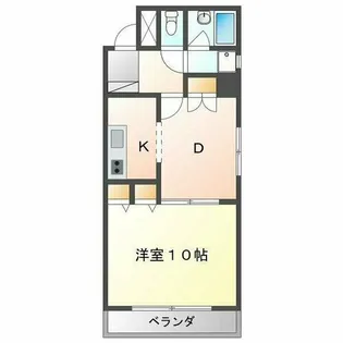 レインボー第2瓦町【901号室】の間取り