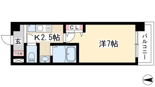 パークフラッツ金山【0809号室】の間取り