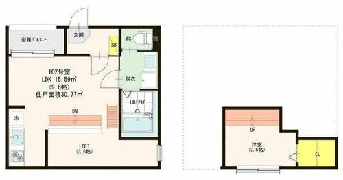 ハーモニーテラス松葉町V【1階】の間取り