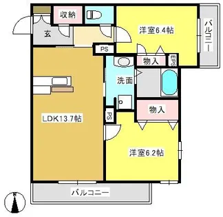 ピコラフォレスタ【205号室】の間取り