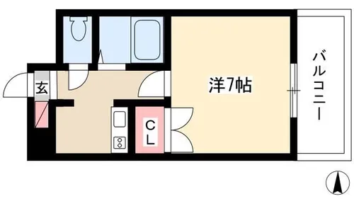 バウスクロス熱田日比野【703号室】の間取り