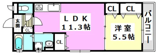 クリエオーレ別府【2階】の間取り