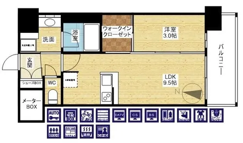 コンフォリア・リヴ新大阪西宮原ソルテラス【9階】の間取り