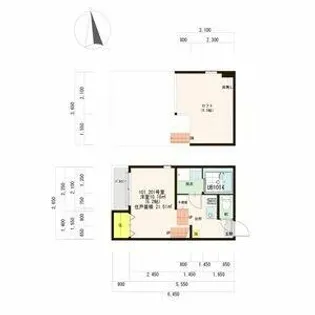 ハーモニーテラス五月南通【201号室】の間取り