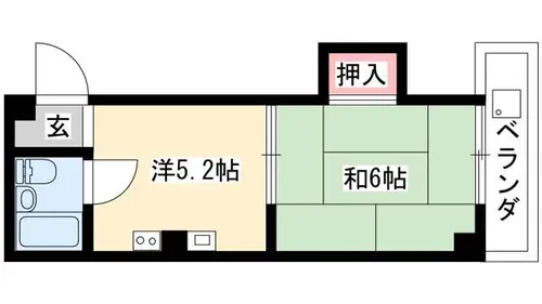 第二ニシノビル【302号室】の間取り