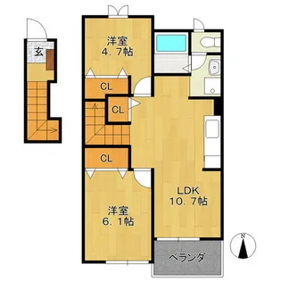 プリオール【202号室】の間取り