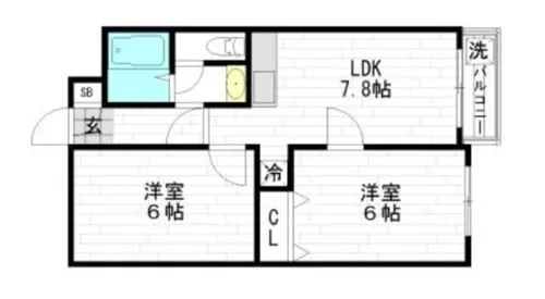 サンポートハイム舎利寺【5階】の間取り