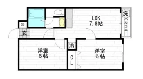 サンポートハイム舎利寺【5階】の間取り