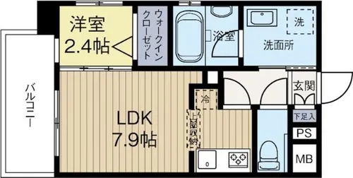 ヴィラージュ県庁前参番館【6階】の間取り