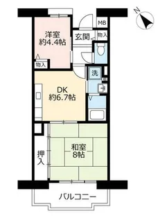 URグリーンヒルズ東舞子【0010403号室】の間取り