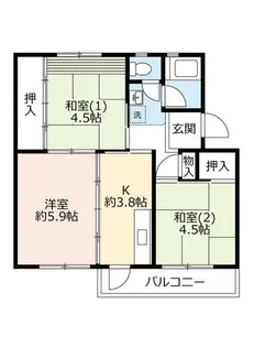 UR男山【A640404号室】の間取り