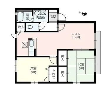 サンガーデン B棟【101号室】の間取り