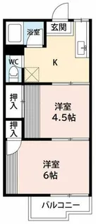 コーポれう【207号室】の間取り