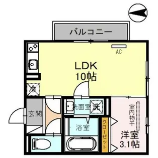 アクシス北野田【3階】の間取り