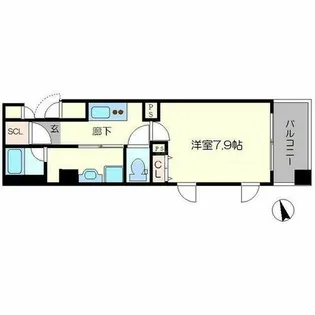 レジディア洛北【3階】の間取り