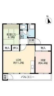 UR鈴蘭台第二【0200404号室】の間取り