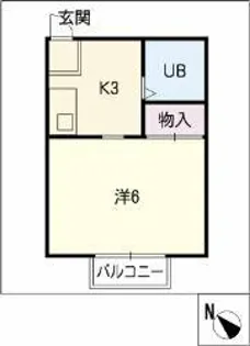 ハイム六軒屋【102号室】の間取り