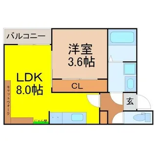 Katze本笠寺(カッツェモトカサデラ)【3階】の間取り