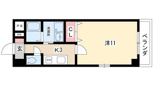コートモーリス新道【201号室】の間取り