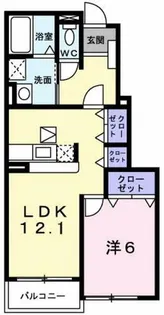 プリムローズT・K A【1階】の間取り