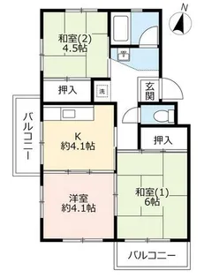 UR中登美第三【E220302号室】の間取り